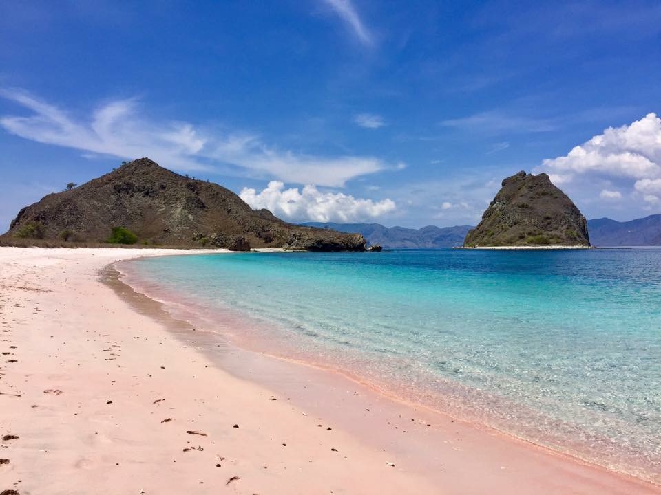 View of the Pink Beach from my Bali and Labuan Bajo Indonesia trip